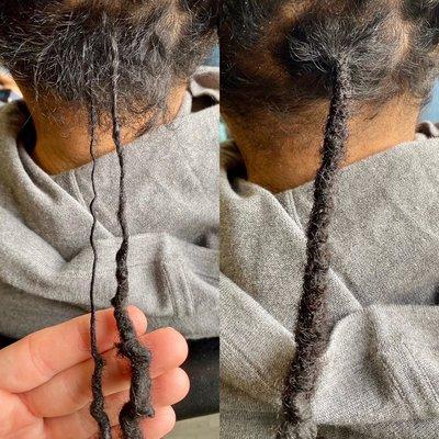 Dreadlock combination (before + after)