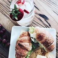 Chicken Salad Croissant and homemade Strawberry Lemonade