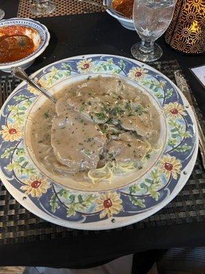 Veal in Brandy Cream Sauce