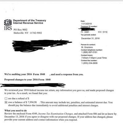 Client received an IRS notice for examination and $8k in proposed amount due for their 2016 taxes. We were able to get it resolved and clear