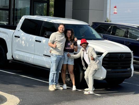 Claude the gentleman in the red hat that helped me with the new purchase of this Toyota tundra my girl and I are very happy