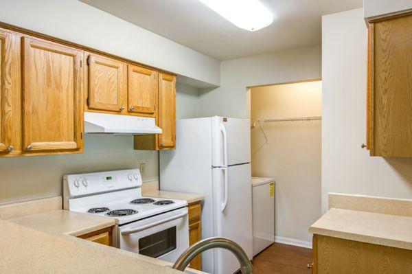 Kitchen with white appliances