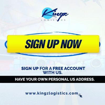 Create an account today @ www.kingzlogistics.com