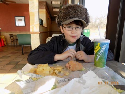 Subway is one of his favorites. It's a fresher option.