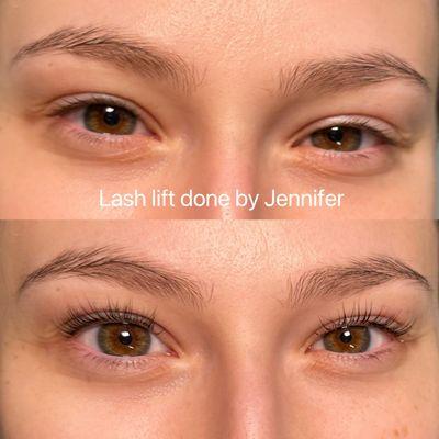 Lash lift and tint done by our esthetician Jennifer