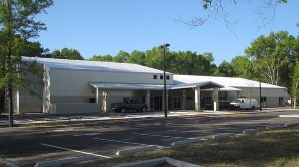 Side view with looking at the main entrance.