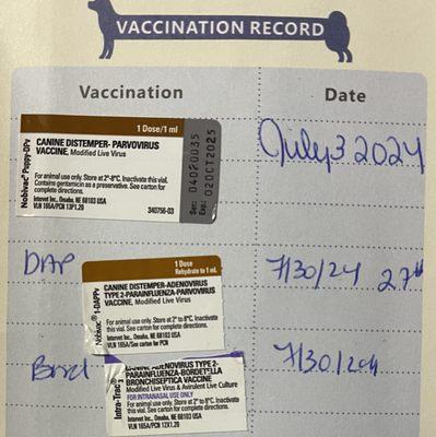 Vaccine not on the treatment plan.