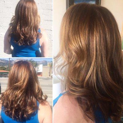 Color and Cut by Heather. Cruelty free, naturally based hair color. Used Oway color.