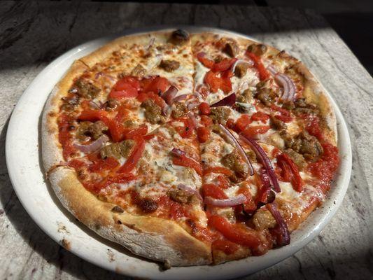 Spicy Sausage and Peppers Pizza 11"