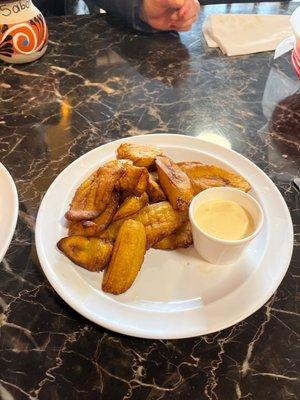 Plantains with Mantequilla