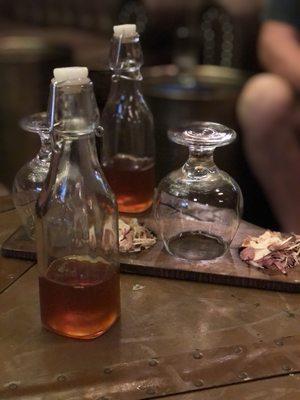 smoked old-fashioned cocktails made tableside in the distillery