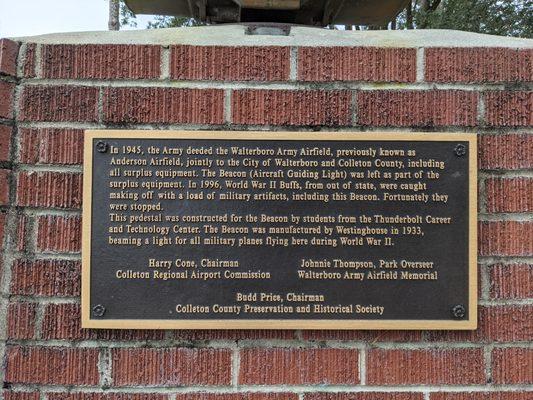 Tuskeegee Airman Memorial, Walterboro SC