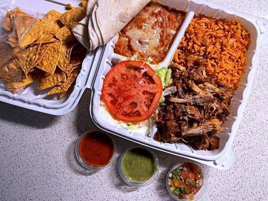 plato de carnitas (bone dry carnitas) - la fiesta taqueria (delivered by doordash) - sacramento