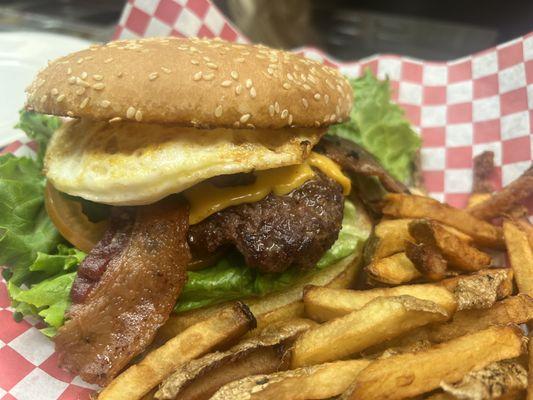 Bacon and egg cheese burgers