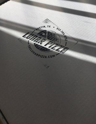 Lunar pizza box, I really like the logo!