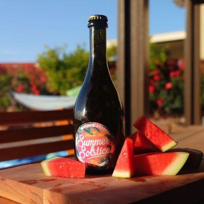 One of our best-selling mead - Summer Solstice! Watermelon & Honey 10% Alc