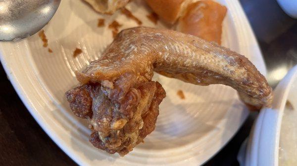 Dry/Fried Chicken wing from Big Brother plate