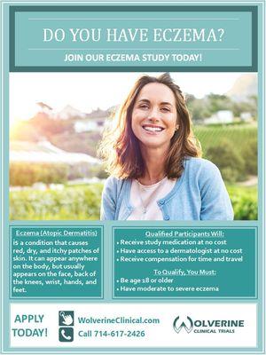 Now Enrolling: Eczema/ Atopic Dermatitis