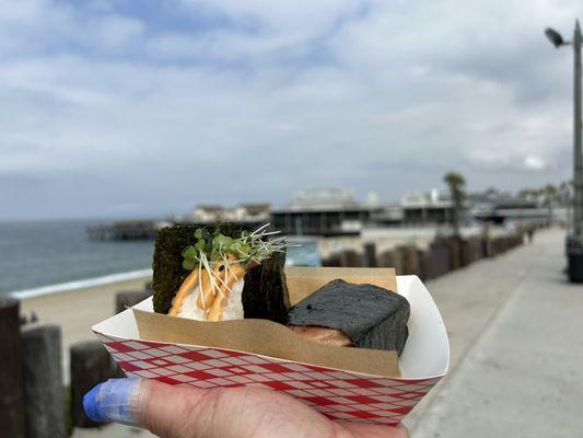 9/19/24 spicy salmon onigiri and spam musubi