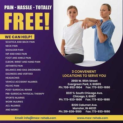 Free Injury Screening!
Schedule a Free Assessment to see if you Could Benefit from Physical Therapy!