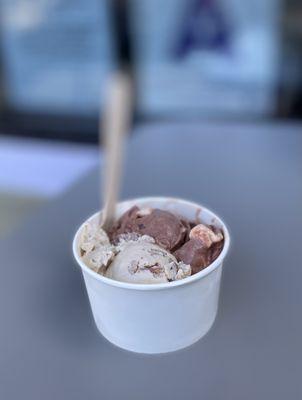 Rocky road and butter pecan, used to love this place but now just ok, maybe I am over ice cream already