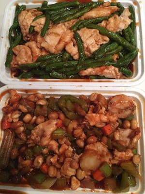 Chicken with String Beans and Kung Pao Chicken to go