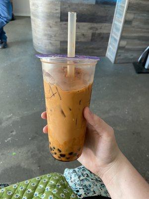 Thai Tea Latte with Brown Sugar Boba