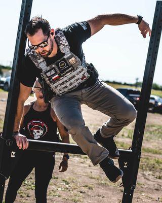 Putting his fitness to the test, coach Jared at the tactical games athlete camp