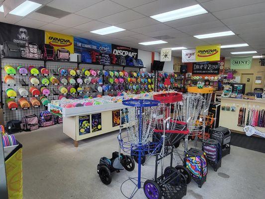 Discs, baskets, carts and more.