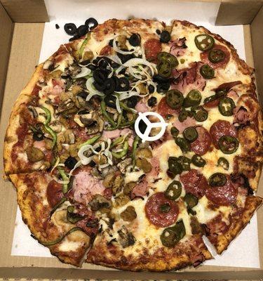 Large Pizza - Half Mikey's Special / Half Pepperoni- Ham & Jalapeños