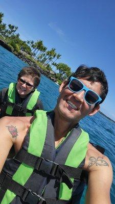 Dad and son getting there kayak on.