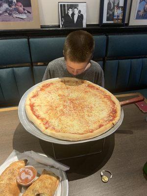 Giant cheese pizza