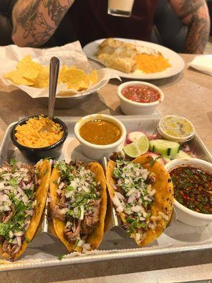 Barbacoa Tacos, Rice & Beans