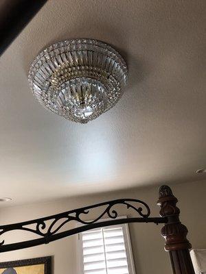 One of the ten chandeliers we relocated to a new house