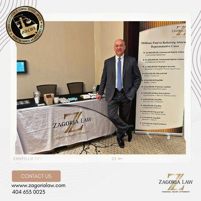 Attorney Brooks Neely representing The Zagoria Law Firm at the GACDL fall seminar!