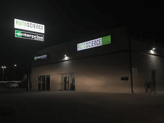 Store front at night