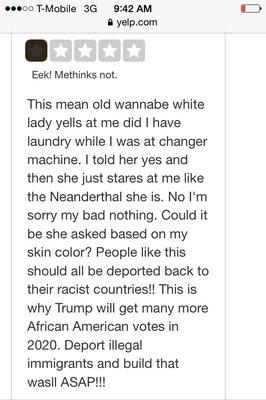 Don't come here is your not wannabe white. The Neanderthal lady that works there and anybody who thinks like her should be deported.