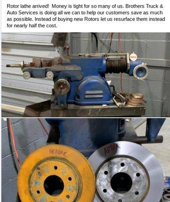 We can lathe your rotors in-house saving you $$