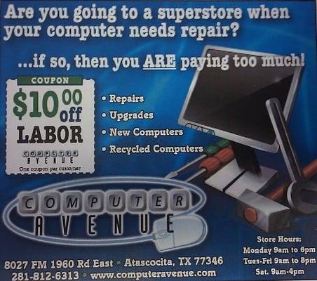 Save time and money at Computer Avenue