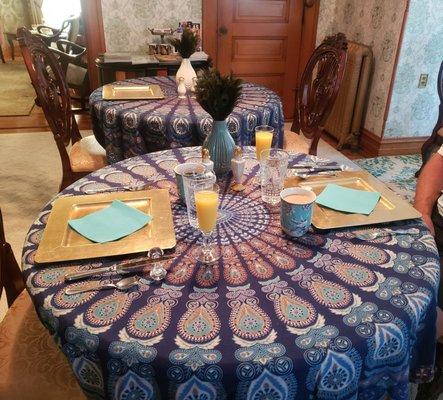 Table in dining room