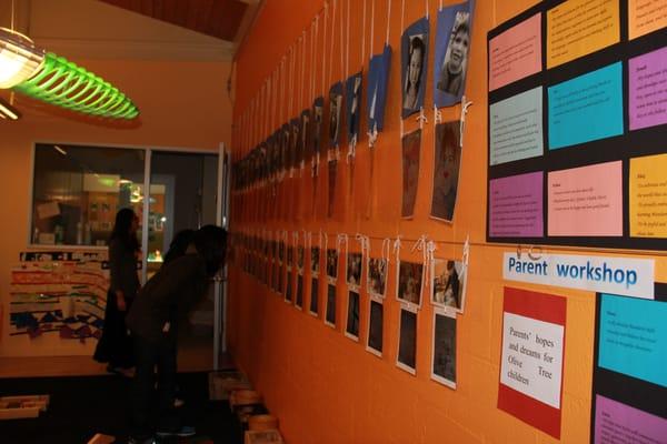 Visitors reading the documentsion from the classrooms