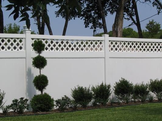 We have a large selection of vinyl fences with and without accents. 