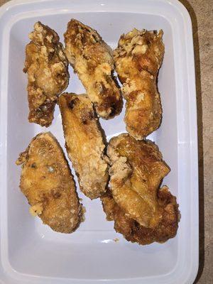 Half cooked chicken wings