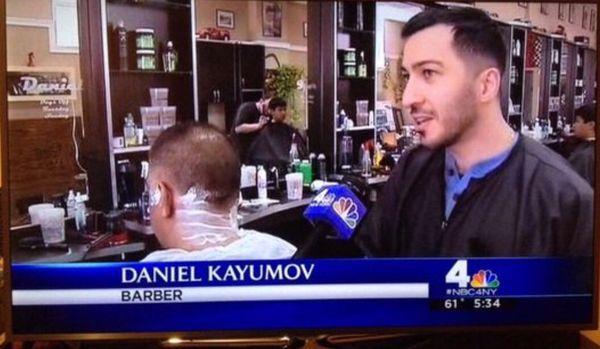 Daniel on NBC4NY getting interviewed for local news.
Got voted for best barber in Nassau county.