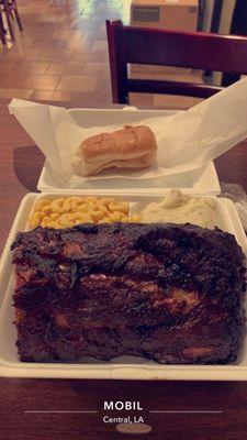 Half rack of ribs dinner with 2 sides