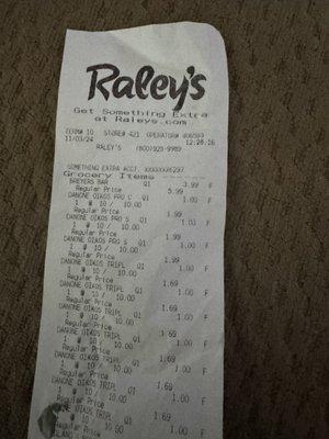 Receipt of transaction. Total $153.80