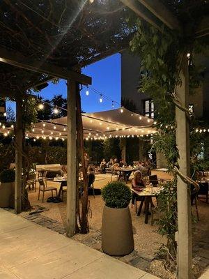 Outdoor patio under the lights