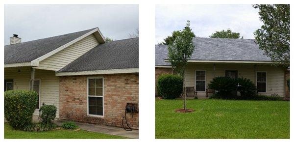 Before and After! Installed by Holliers Specialty Roofing.