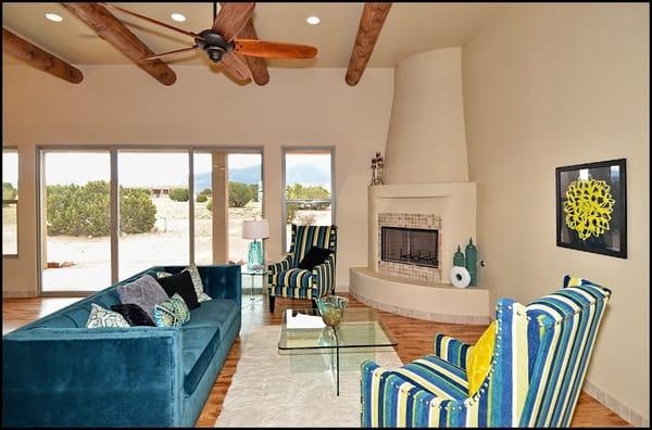 Builder's Model in Placitas - CORT Furniture Rental Albuquerque - Palmer Chairs, glass on glass coffee & end table, Kennedy Sofa, etc.