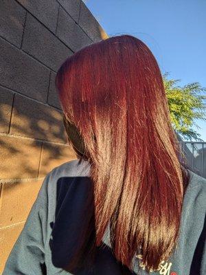 Burgundy red hair by William